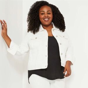 Joe Fresh White Denim Jacket Plus Size 3X
